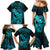 Hawaii Family Matching Mermaid Dress and Hawaiian Shirt King Kamehameha Mix Polynesian Plumeria Turquoise Version LT14 - Polynesian Pride