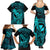 Hawaii Family Matching Summer Maxi Dress and Hawaiian Shirt King Kamehameha Mix Polynesian Plumeria Turquoise Version LT14 - Polynesian Pride