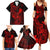 Hawaii Family Matching Summer Maxi Dress and Hawaiian Shirt King Kamehameha Mix Polynesian Plumeria Red Version LT14 - Polynesian Pride