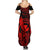 Hawaii Summer Maxi Dress King Kamehameha Mix Polynesian Plumeria Red Version LT14 - Polynesian Pride