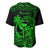 Hawaii Baseball Jersey King Kamehameha Mix Polynesian Plumeria Green Version LT14 - Polynesian Pride