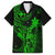 Hawaii Family Matching Mermaid Dress and Hawaiian Shirt King Kamehameha Mix Polynesian Plumeria Green Version LT14 Dad's Shirt - Short Sleeve Green - Polynesian Pride