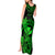 Hawaii Tank Maxi Dress King Kamehameha Mix Polynesian Plumeria Green Version LT14 - Polynesian Pride