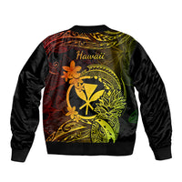 Hawaii Bomber Jacket Pineapple Mix Polynesian Plumeria Reggae Version LT14 - Polynesian Pride