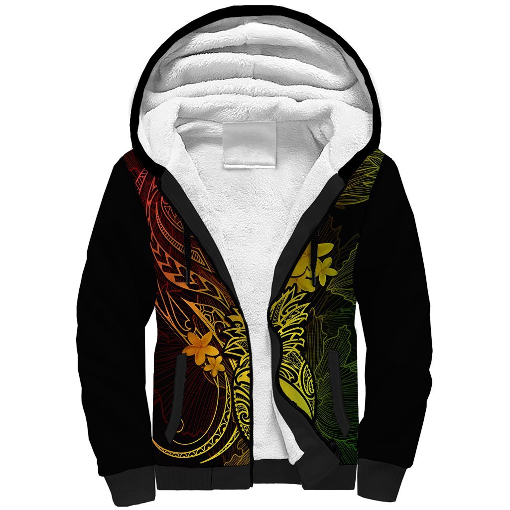 Hawaii Sherpa Hoodie Pineapple Mix Polynesian Plumeria Reggae Version LT14 Unisex Reggae - Polynesian Pride