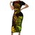 Hawaii Short Sleeve Bodycon Dress Pineapple Mix Polynesian Plumeria Reggae Version LT14 Long Dress Reggae - Polynesian Pride