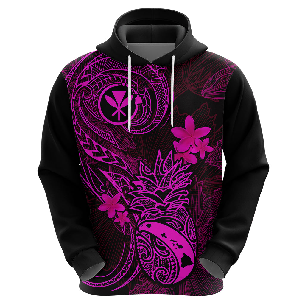 Hawaii Hoodie Pineapple Mix Polynesian Plumeria Pink Version LT14 - Polynesian Pride
