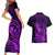 Hawaii Couples Matching Short Sleeve Bodycon Dress and Hawaiian Shirt Pineapple Mix Polynesian Plumeria Purple Version LT14 - Polynesian Pride