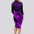 Hawaii Long Sleeve Bodycon Dress Pineapple Mix Polynesian Plumeria Purple Version LT14 - Polynesian Pride