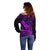 Hawaii Off Shoulder Sweater Pineapple Mix Polynesian Plumeria Purple Version LT14 - Polynesian Pride