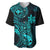 Hawaii Baseball Jersey Pineapple Mix Polynesian Plumeria Turquoise Version LT14 Turquoise - Polynesian Pride