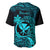 Hawaii Baseball Jersey Pineapple Mix Polynesian Plumeria Turquoise Version LT14 - Polynesian Pride