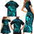 Hawaii Family Matching Short Sleeve Bodycon Dress and Hawaiian Shirt Pineapple Mix Polynesian Plumeria Turquoise Version LT14 - Polynesian Pride