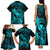 Hawaii Family Matching Tank Maxi Dress and Hawaiian Shirt Pineapple Mix Polynesian Plumeria Turquoise Version LT14 - Polynesian Pride