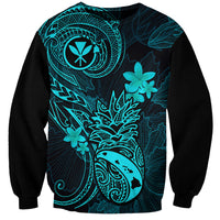 Hawaii Sweatshirt Pineapple Mix Polynesian Plumeria Turquoise Version LT14 Unisex Turquoise - Polynesian Pride