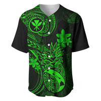 Hawaii Baseball Jersey Pineapple Mix Polynesian Plumeria Green Version LT14 Green - Polynesian Pride
