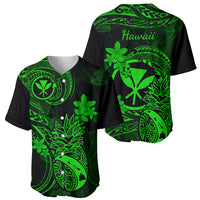 Hawaii Baseball Jersey Pineapple Mix Polynesian Plumeria Green Version LT14 - Polynesian Pride