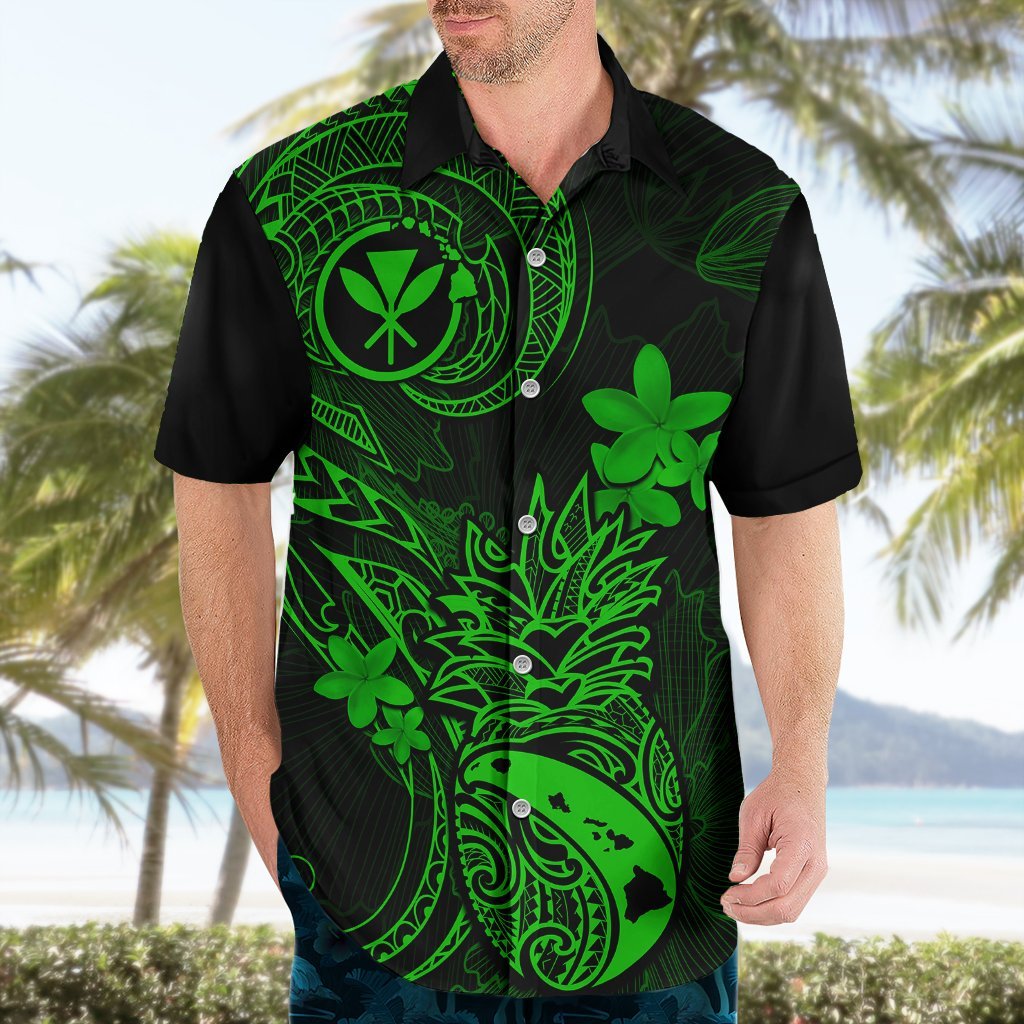 Hawaii Hawaiian Shirt Pineapple Mix Polynesian Plumeria Green Version LT14 - Polynesian Pride
