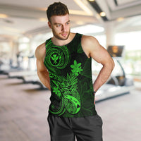 Hawaii Men Tank Top Pineapple Mix Polynesian Plumeria Green Version LT14 - Polynesian Pride
