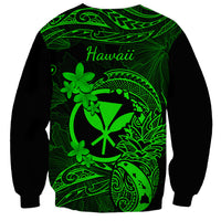 Hawaii Sweatshirt Pineapple Mix Polynesian Plumeria Green Version LT14 - Polynesian Pride
