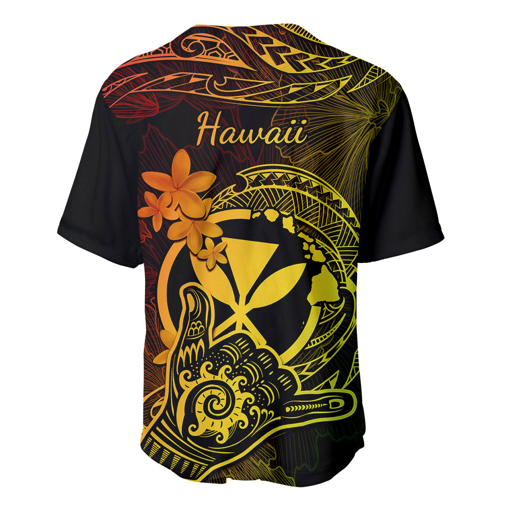 Hawaii Baseball Jersey Shaka Tattoo Mix Polynesian Plumeria Reggae Version LT14 - Polynesian Pride