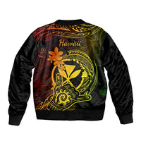 Hawaii Bomber Jacket Shaka Tattoo Mix Polynesian Plumeria Reggae Version LT14 - Polynesian Pride