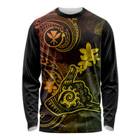 Hawaii Long Sleeve Shirt Shaka Tattoo Mix Polynesian Plumeria Reggae Version LT14 Unisex Reggae - Polynesian Pride