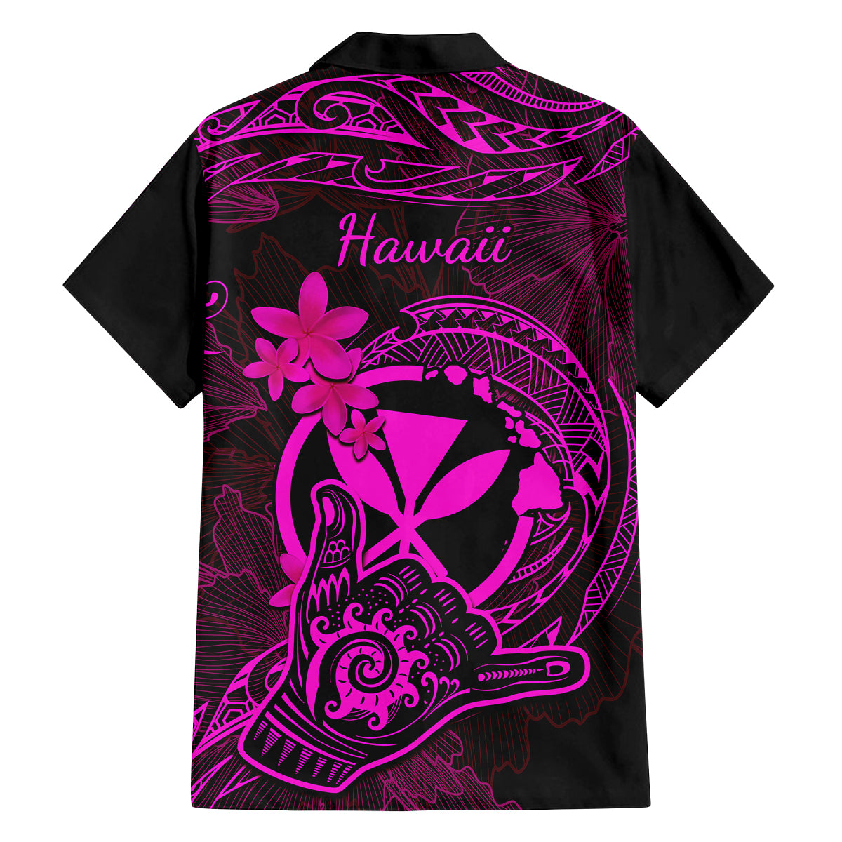Hawaii Kid Hawaiian Shirt Shaka Tattoo Mix Polynesian Plumeria Pink Version LT14 - Polynesian Pride