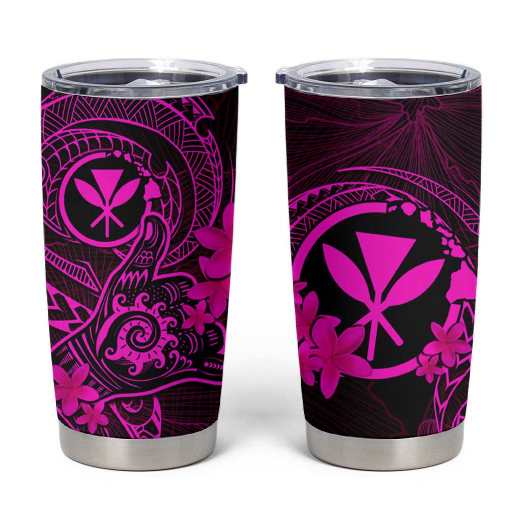 Hawaii Tumbler Cup Shaka Tattoo Mix Polynesian Plumeria Pink Version LT14 Pink - Polynesian Pride