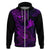 Hawaii Hoodie Shaka Tattoo Mix Polynesian Plumeria Purple Version LT14 Zip Hoodie Purple - Polynesian Pride