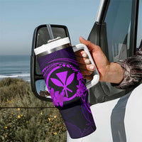 Hawaii Tumbler With Handle Shaka Tattoo Mix Polynesian Plumeria Purple Version LT14 - Polynesian Pride