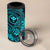 Hawaii 4 in 1 Can Cooler Tumbler Shaka Tattoo Mix Polynesian Plumeria Turquoise Version