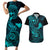 hawaii-couples-matching-short-sleeve-bodycon-dress-and-hawaiian-shirt-shaka-tattoo-mix-polynesian-plumeria-turquoise-version