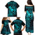 Hawaii Family Matching Puletasi Dress and Hawaiian Shirt Shaka Tattoo Mix Polynesian Plumeria Turquoise Version LT14 - Polynesian Pride