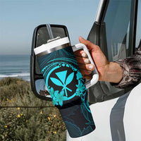 Hawaii Tumbler With Handle Shaka Tattoo Mix Polynesian Plumeria Turquoise Version LT14 - Polynesian Pride