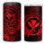 Hawaii 4 in 1 Can Cooler Tumbler Shaka Tattoo Mix Polynesian Plumeria Red Version