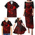 Hawaii Family Matching Puletasi Dress and Hawaiian Shirt Shaka Tattoo Mix Polynesian Plumeria Red Version LT14 - Polynesian Pride