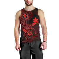 Hawaii Men Tank Top Shaka Tattoo Mix Polynesian Plumeria Red Version LT14 - Polynesian Pride