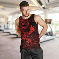 Hawaii Men Tank Top Shaka Tattoo Mix Polynesian Plumeria Red Version LT14 - Polynesian Pride