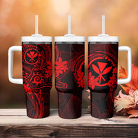Hawaii Tumbler With Handle Shaka Tattoo Mix Polynesian Plumeria Red Version LT14 - Polynesian Pride