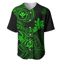Hawaii Baseball Jersey Shaka Tattoo Mix Polynesian Plumeria Green Version LT14 Green - Polynesian Pride