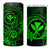 Hawaii 4 in 1 Can Cooler Tumbler Shaka Tattoo Mix Polynesian Plumeria Green Version