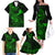 hawaii-family-matching-off-shoulder-long-sleeve-dress-and-hawaiian-shirt-shaka-tattoo-mix-polynesian-plumeria-green-version