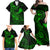 hawaii-family-matching-off-shoulder-maxi-dress-and-hawaiian-shirt-shaka-tattoo-mix-polynesian-plumeria-green-version