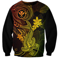 Hawaii Sweatshirt Hammerhead Shark Tattoo Mix Polynesian Plumeria Reggae Version LT14 Unisex Reggae - Polynesian Pride