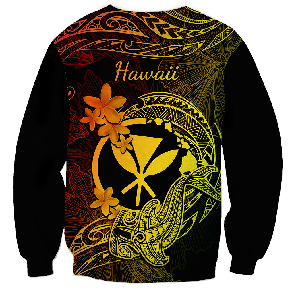 Hawaii Sweatshirt Hammerhead Shark Tattoo Mix Polynesian Plumeria Reggae Version LT14 - Polynesian Pride