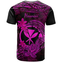 Hawaii T Shirt Hammerhead Shark Tattoo Mix Polynesian Plumeria Pink Version LT14 - Polynesian Pride