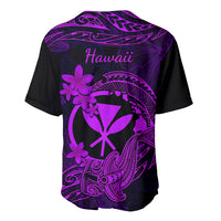 Hawaii Baseball Jersey Hammerhead Shark Tattoo Mix Polynesian Plumeria Purple Version LT14 - Polynesian Pride