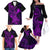 hawaii-family-matching-off-shoulder-long-sleeve-dress-and-hawaiian-shirt-hammerhead-shark-tattoo-mix-polynesian-plumeria-purple-version