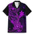 Hawaii Family Matching Puletasi Dress and Hawaiian Shirt Hammerhead Shark Tattoo Mix Polynesian Plumeria Purple Version LT14 Dad's Shirt - Short Sleeve Purple - Polynesian Pride